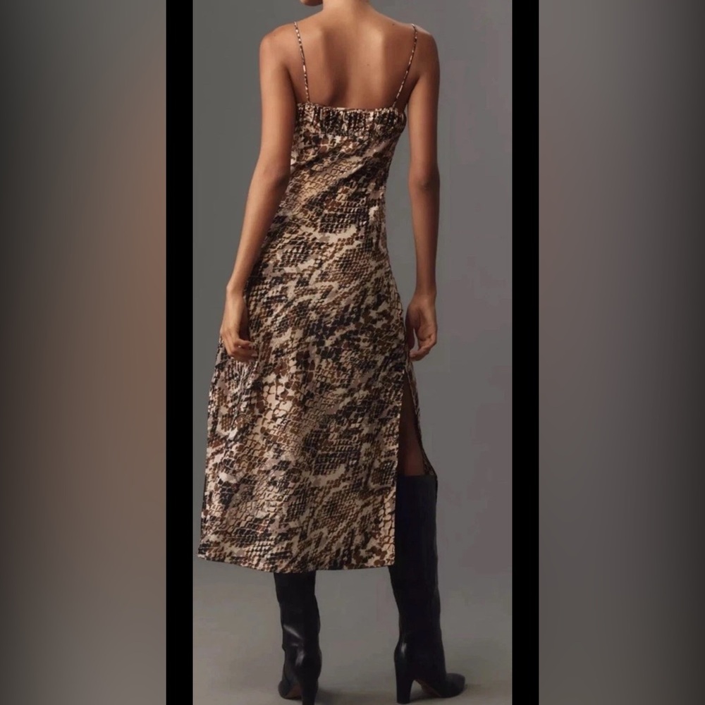NWT! Anthropologie Neutral Snake Skin Midi Tank Dress XS Slip - Picture 2 of 6